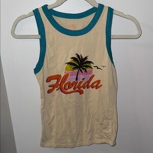 Florida Natural Life Tank Top - Cream and Teal